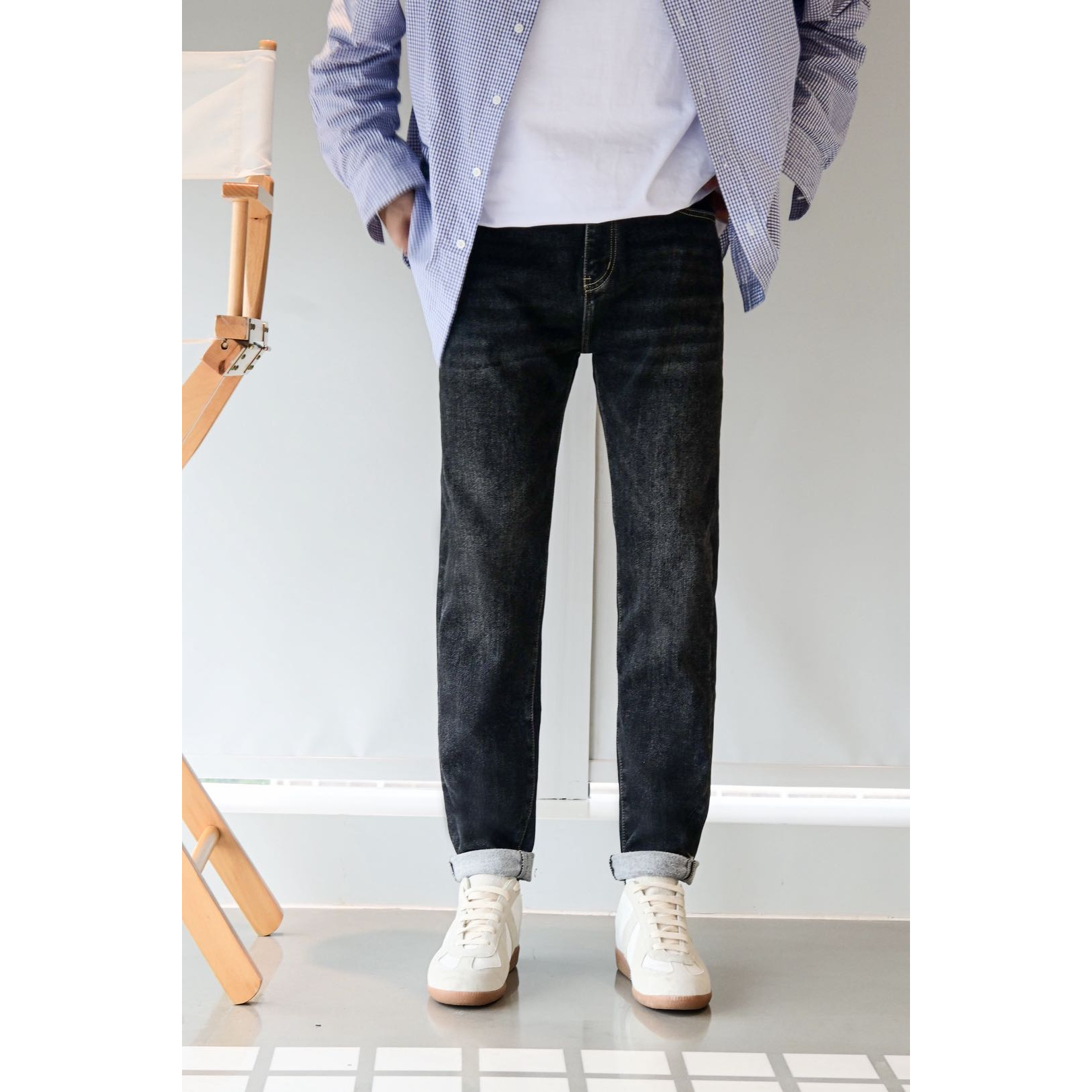 2025冬季新款加绒加厚水洗牛仔裤3110简单休闲百搭日常男