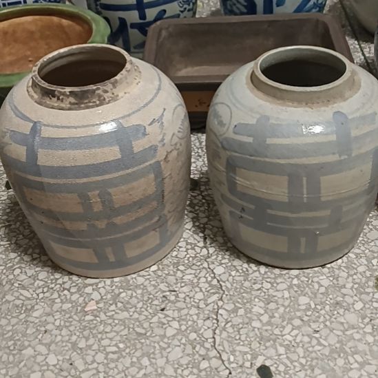 摆件双双双喜临门罐罐摆件青花陶瓷摆件