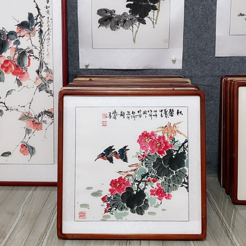 【闪购商品】国画书画作品带框65×65厘米