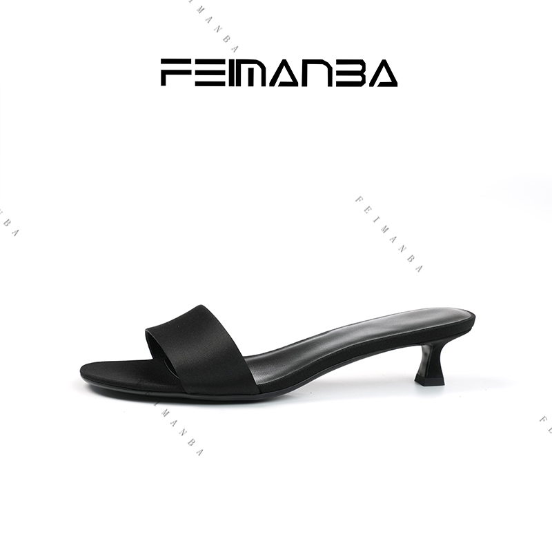 FEIMANBA  TR法式一字带猫跟凉鞋