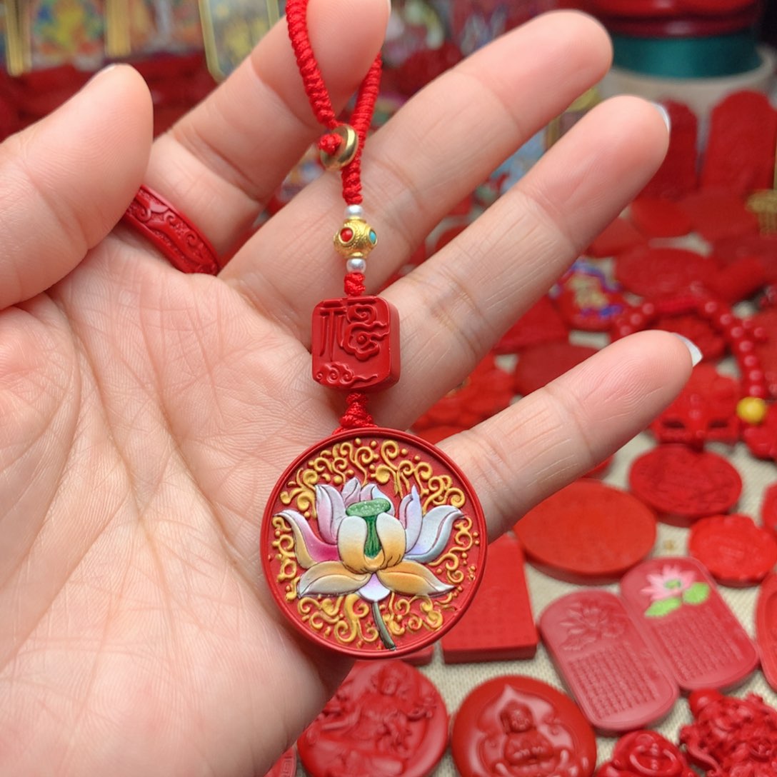 天然辰砂工艺品朱砂钥匙扣