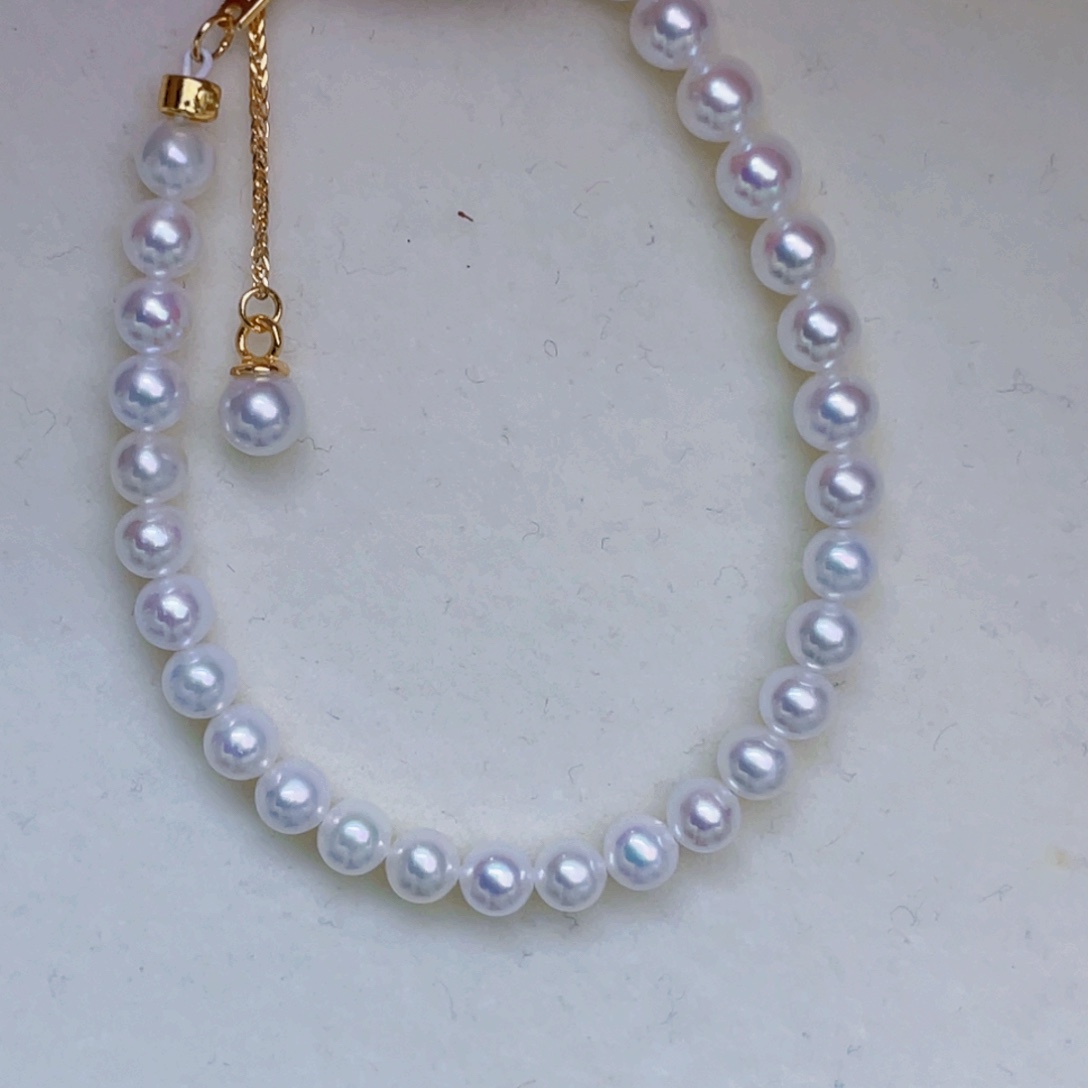 吾***！手链银S925镶嵌淡水珍珠