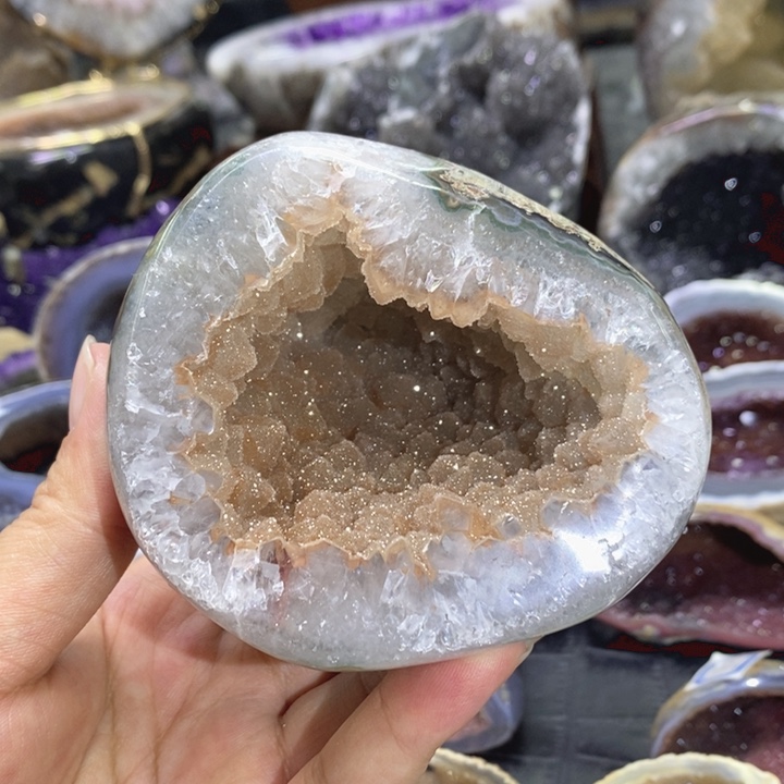 未镶嵌珠宝半成品水晶橘软洞