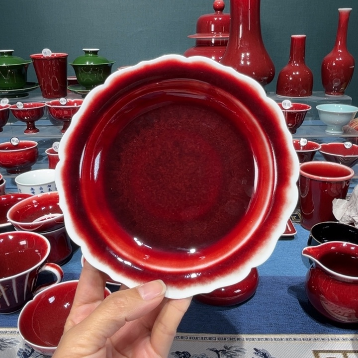 景德镇浅行窑花口壶承