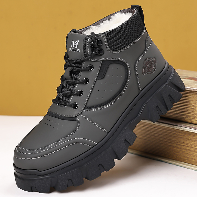 冬季男鞋秋冬款冬季棉鞋棉靴子男鞋加绒保暖防滑户外高帮雪地靴子