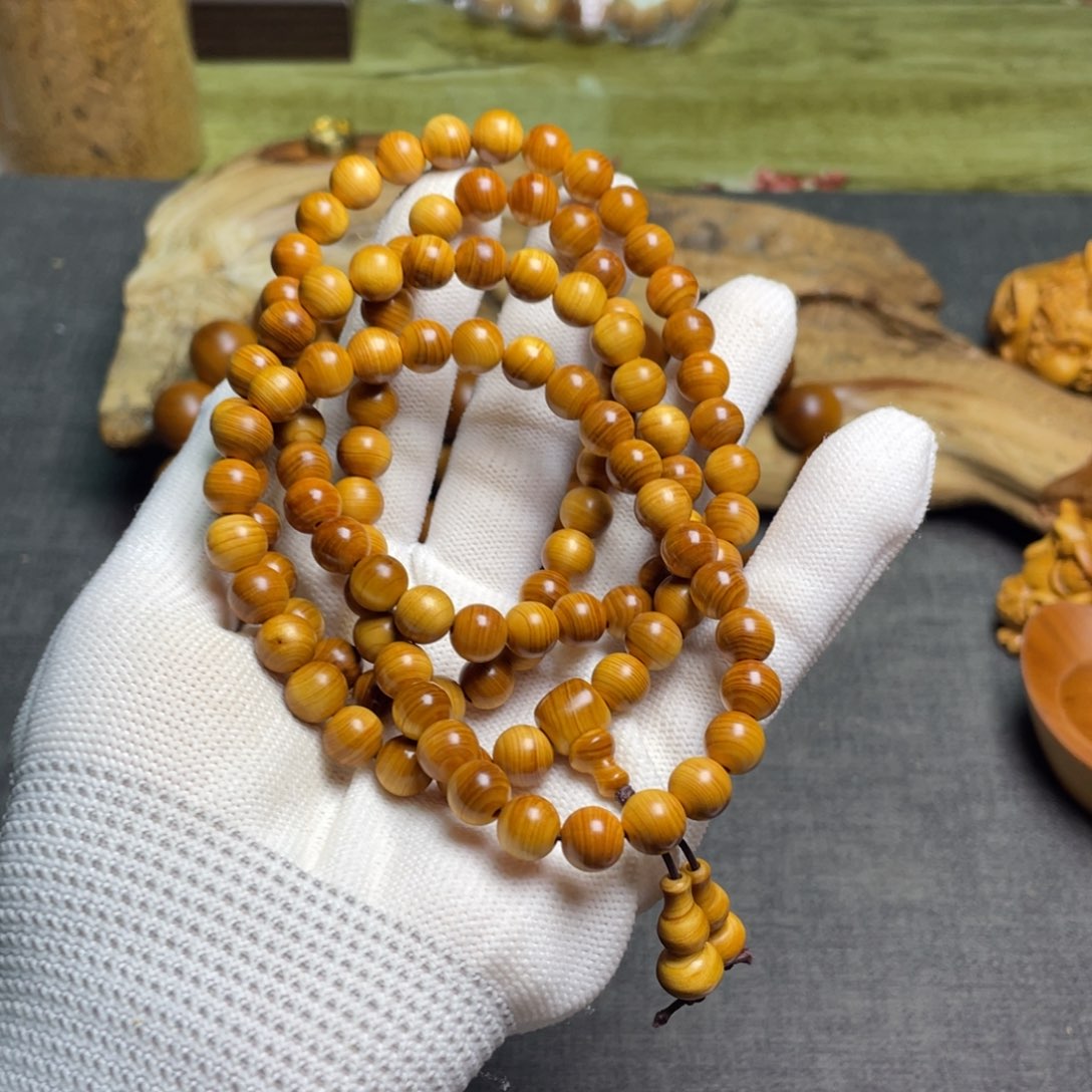 柏木（崖柏）0.8干黑茶料108颗