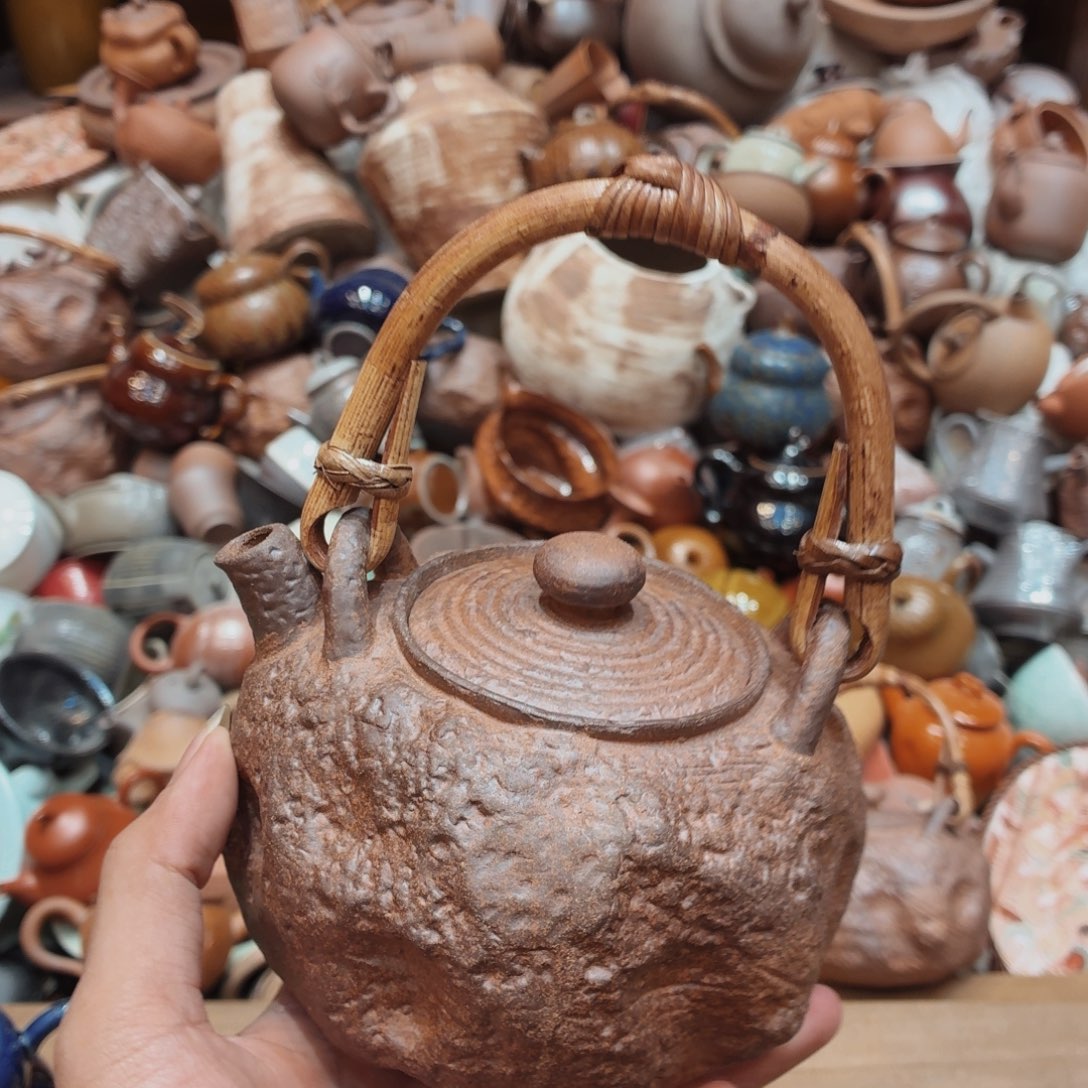柴烧老岩泥手工茶器皿