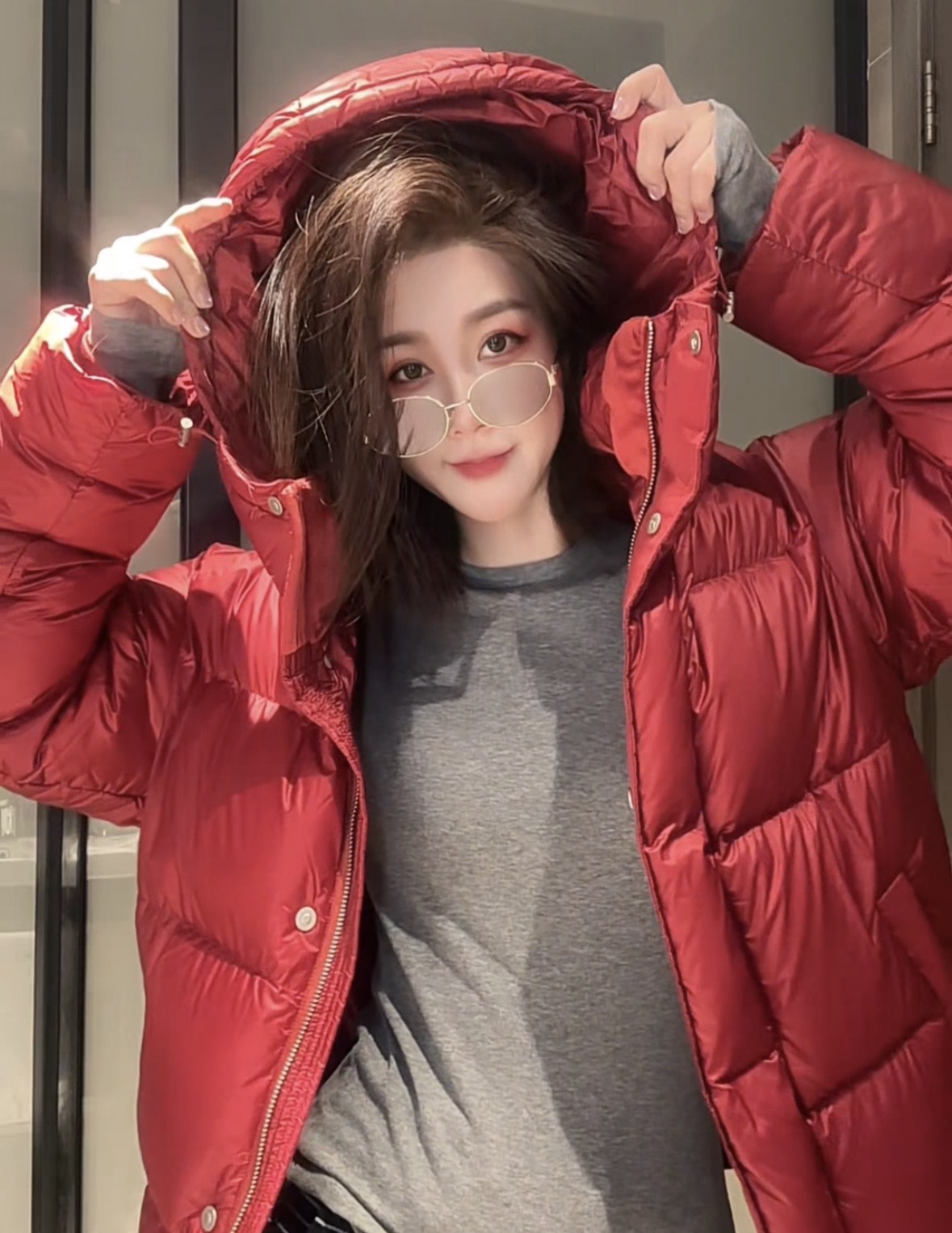 KATONGTU【糖葫芦】新国标90鹅绒高克重保暖磁吸扣连帽羽绒DM251126