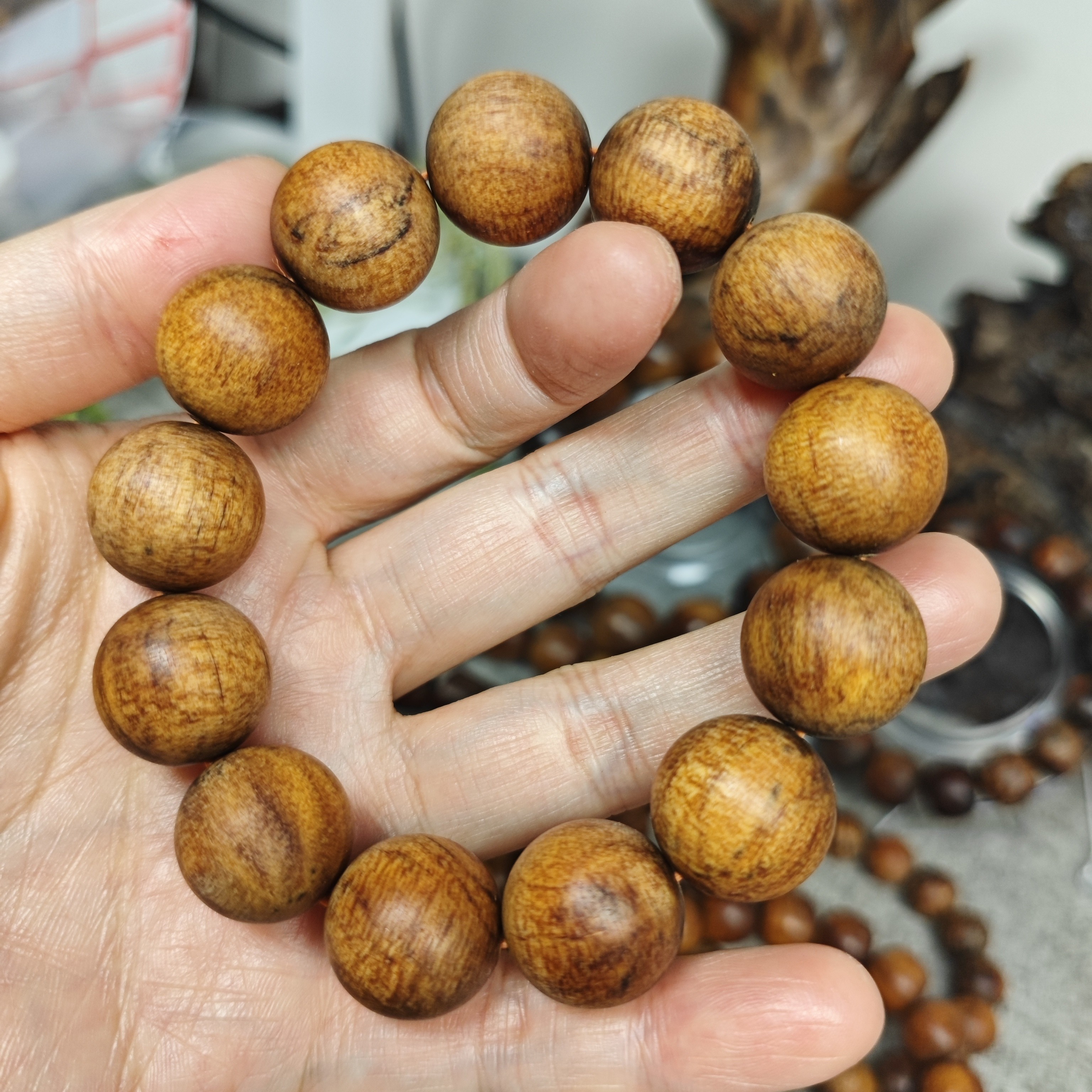 非金属木质手链 1.8印贡手串