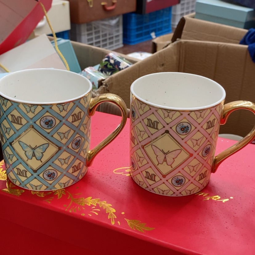 【闪购商品】钛合金马克杯对杯蓝，粉