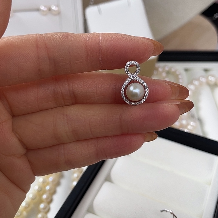 海水珍珠吊坠(不含链)银S925镶嵌