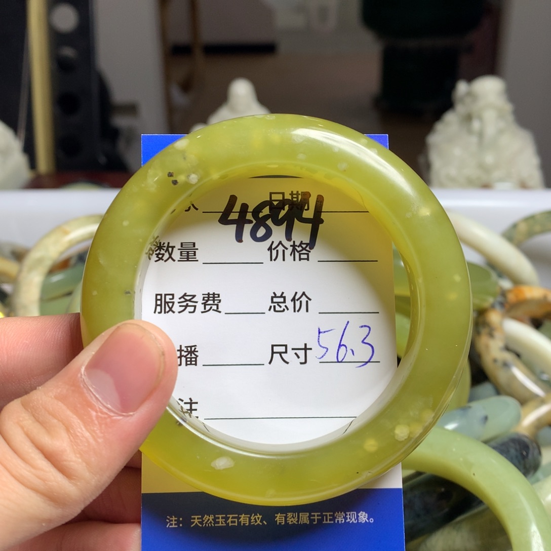 蛇纹石玉手镯未镶嵌4894