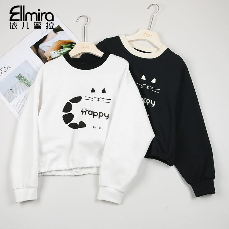 【琴韵】9552~9553女童卫衣薄款秋装圆领上衣宽松洋气大童学生潮