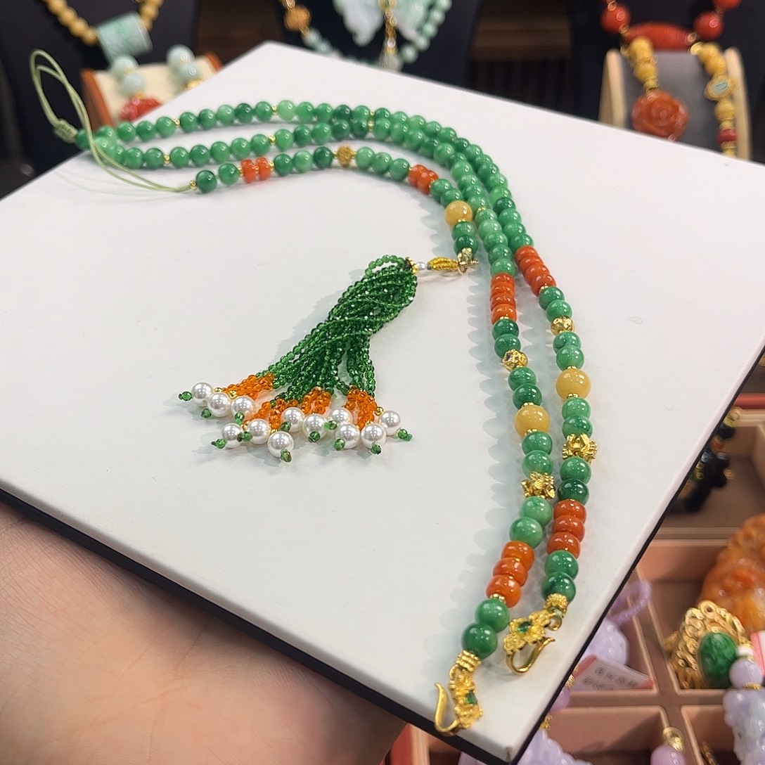 翡翠未镶嵌颈饰万能链