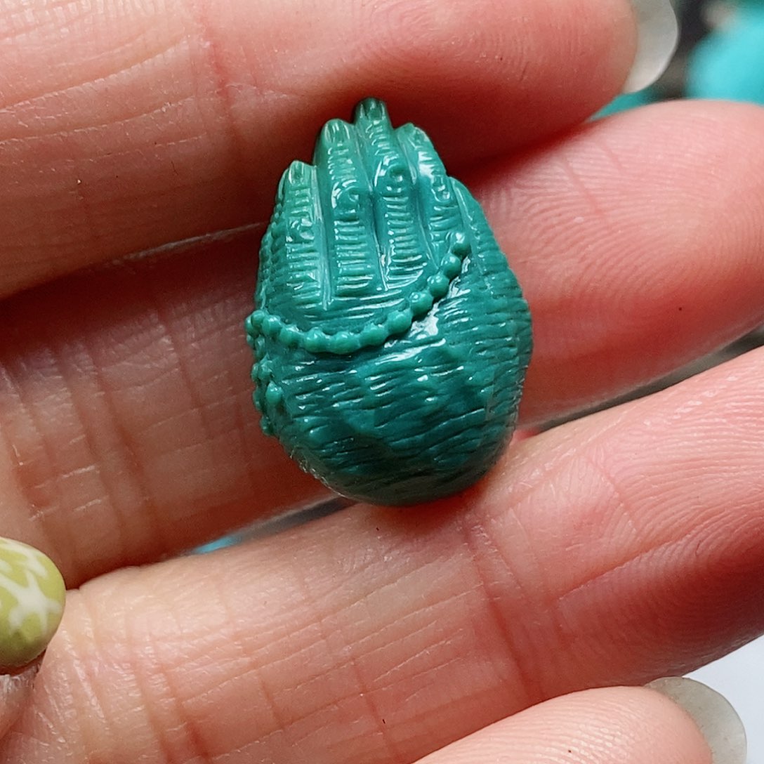 绿松石珠宝半成品未镶嵌9*