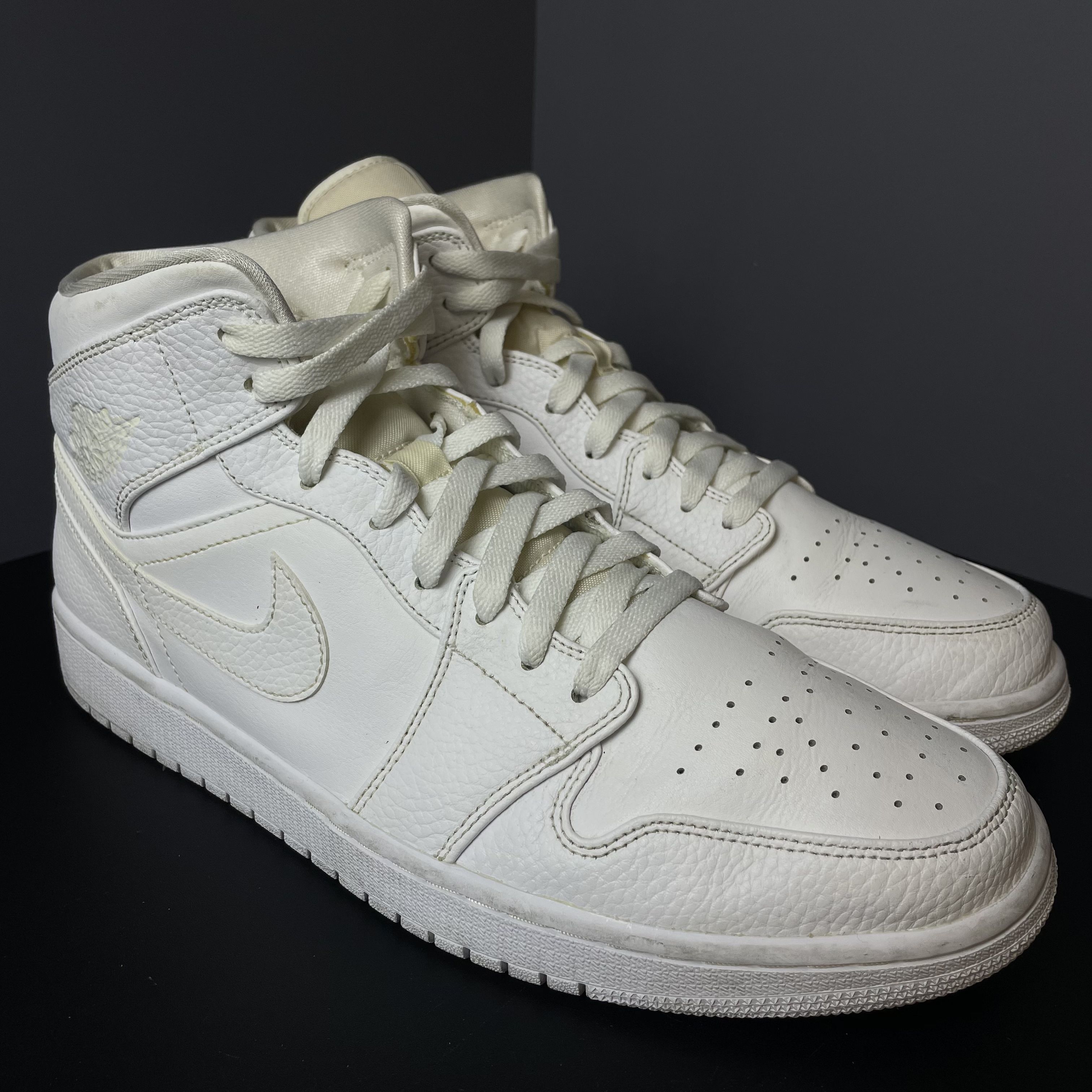 95新 maje 46码 Air Jordan1 AJ1 休闲鞋 中帮 白武士 无盒