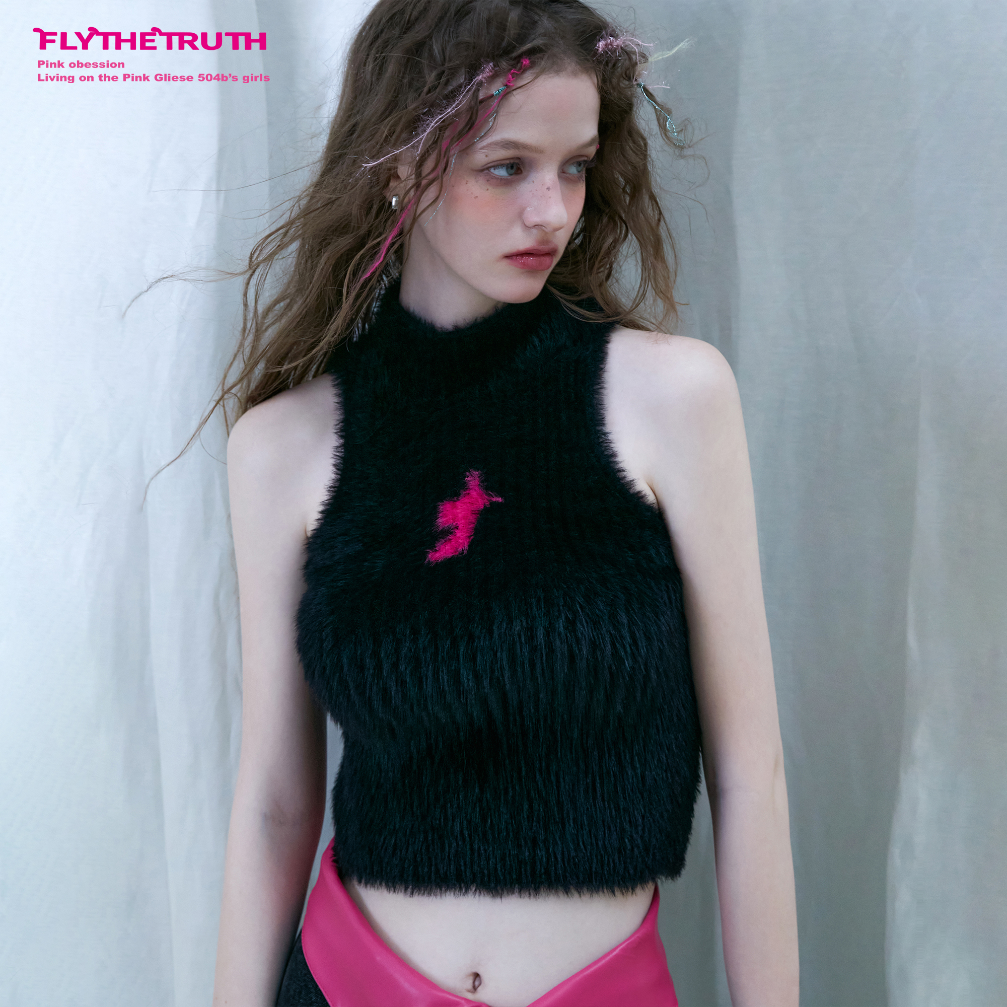 FTT Flythetruth 布达佩斯小姐加绒针织背心女早秋内搭毛绒上衣