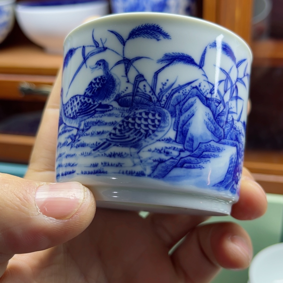 杯子苑*涛手工手绘的陶瓷，