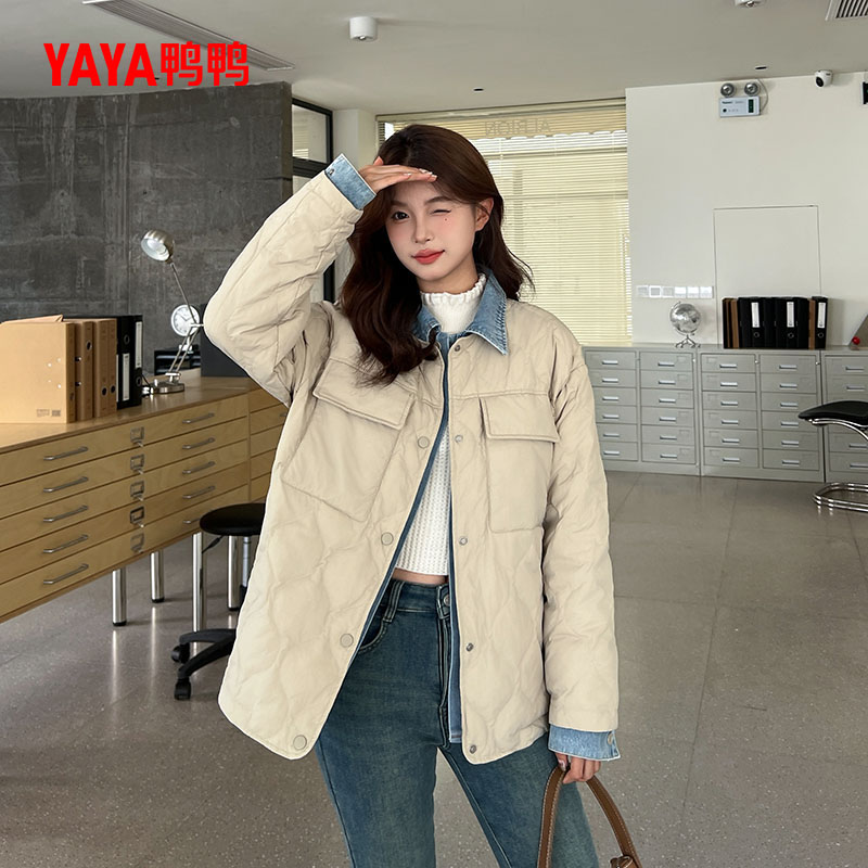 YAYA/鸭鸭轻薄女秋冬季短款鸭绒保暖外套羽绒服YE4B604027P