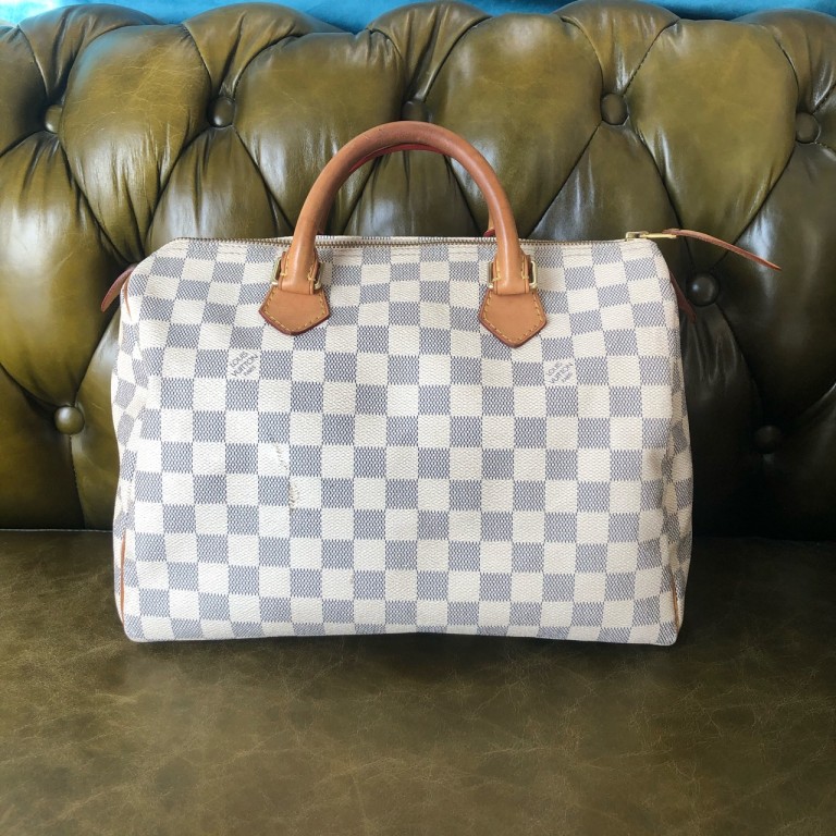 95新 LV 安洁利知之 LV白棋盘格SP30枕头手提包 501019H