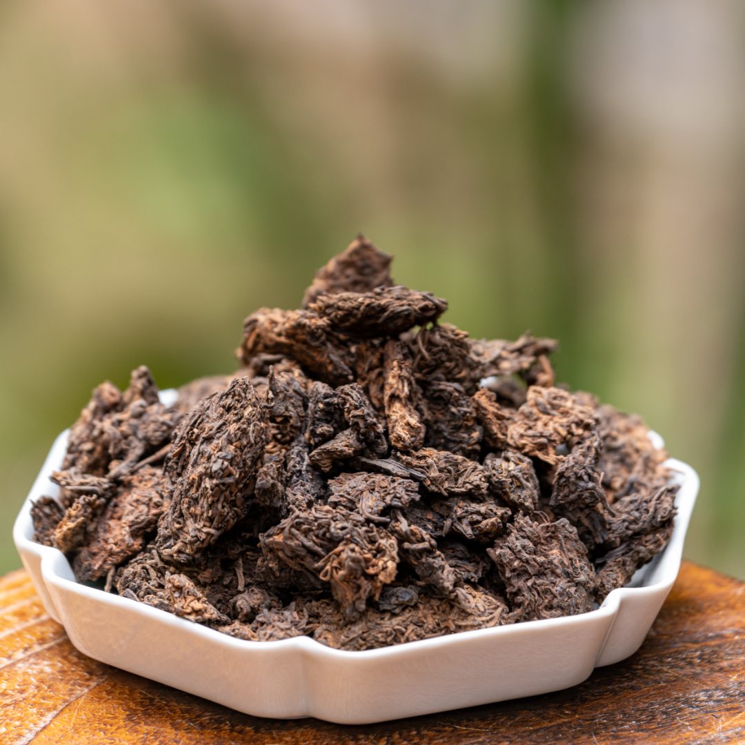 灵芝香老茶头（1999）一级茶、1克【云山茶庄茶趣苑】广西梧州六堡茶