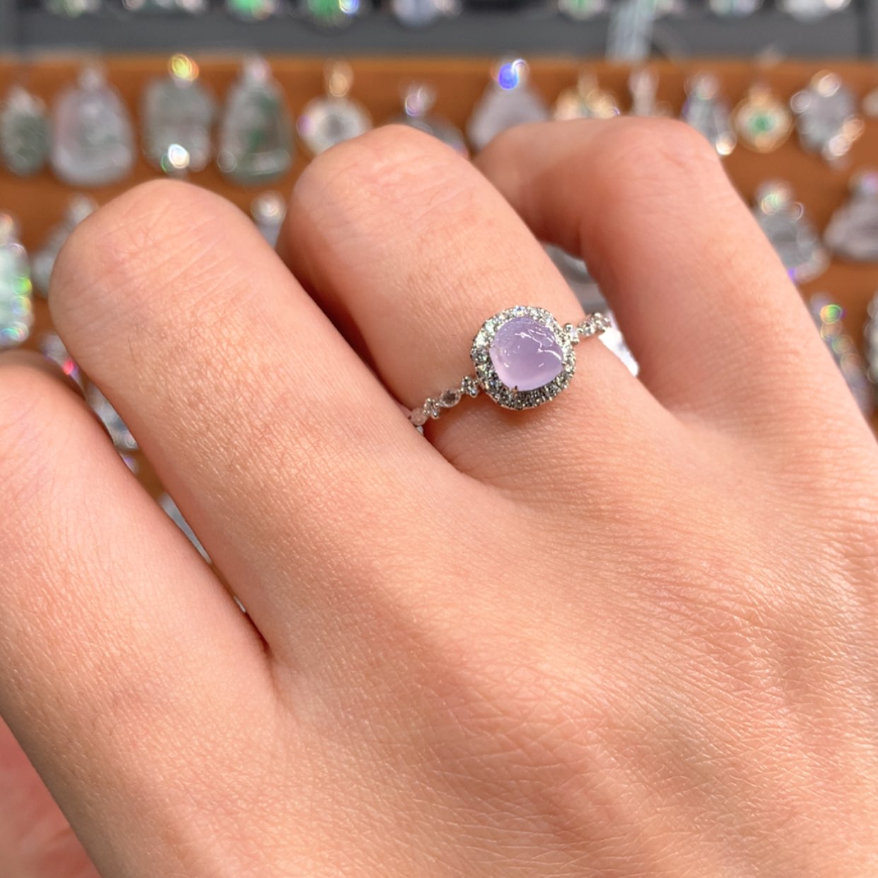 【闪购商品】翡翠戒指18K金镶嵌戒指