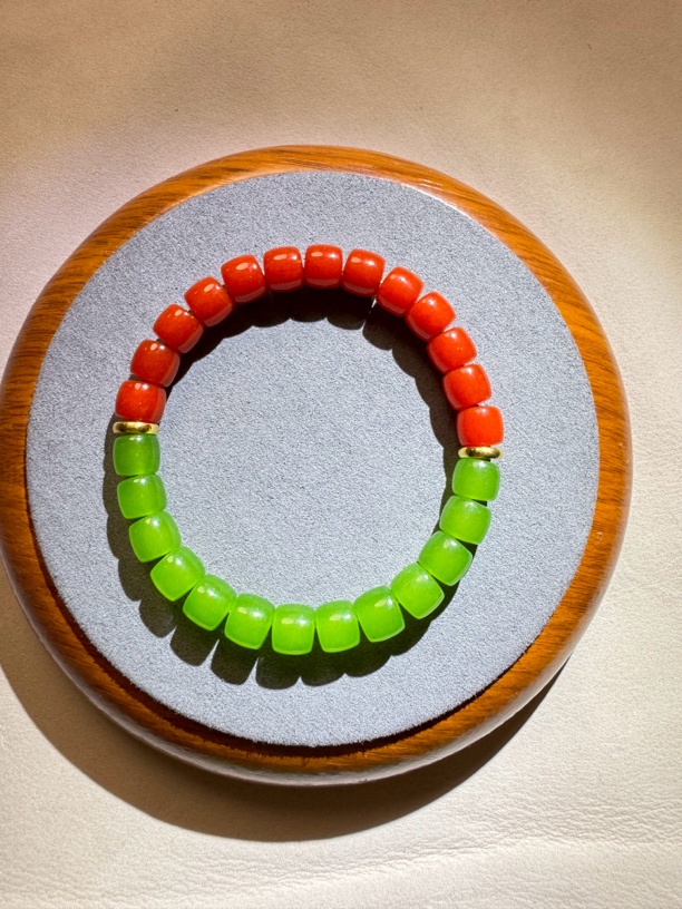 和田玉南红多宝手串 H238