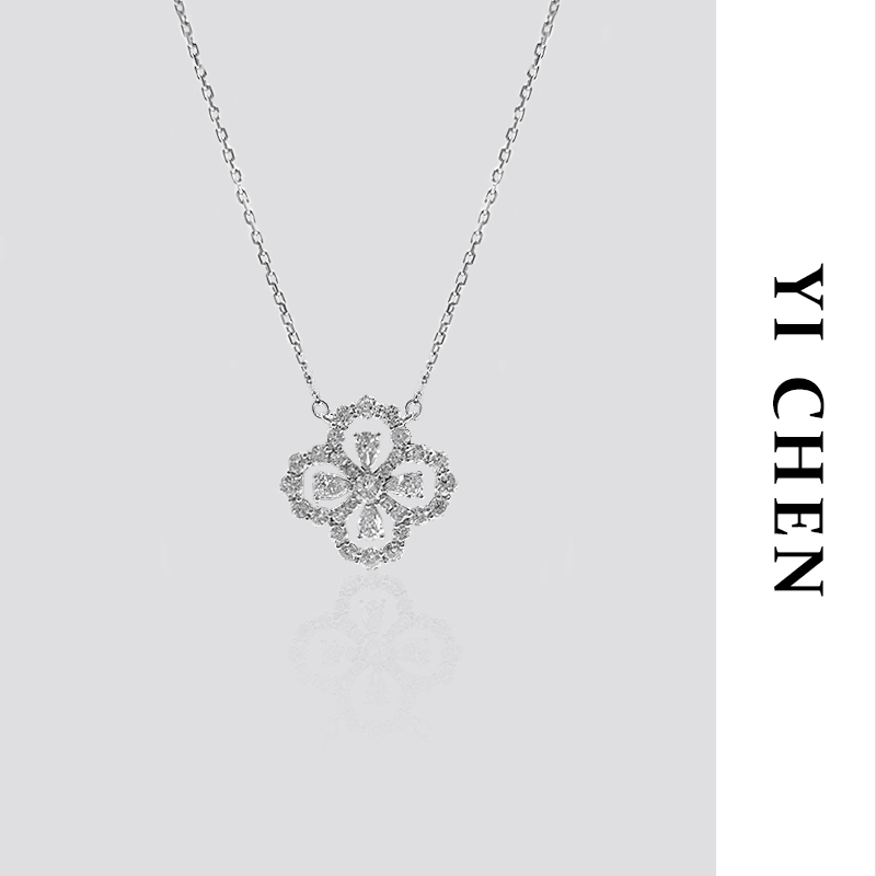 实验室培育钻石18K金培育钻石花套链