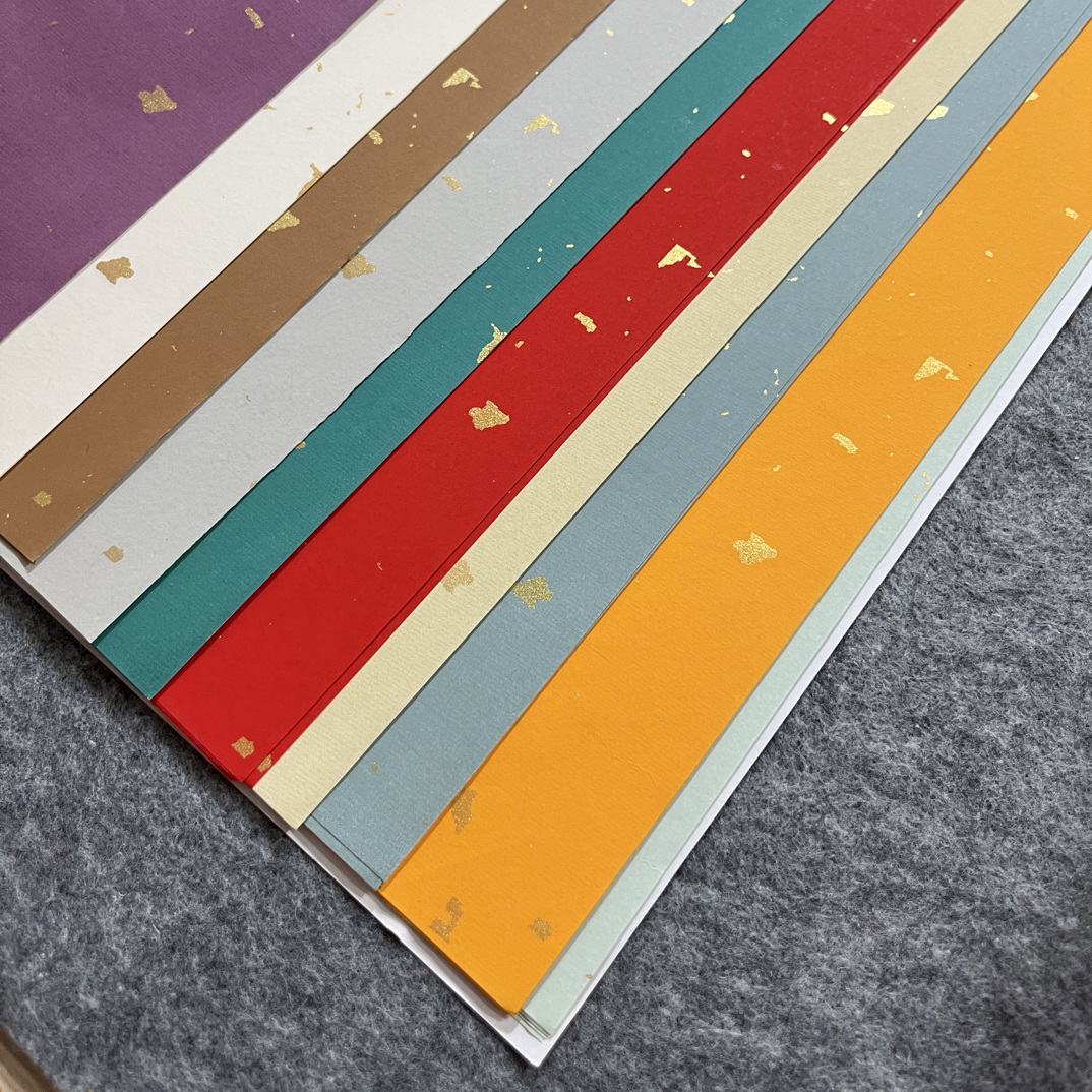 加厚台版蜡染洒金宣纸十色半生熟毛笔书法创作作品宣纸