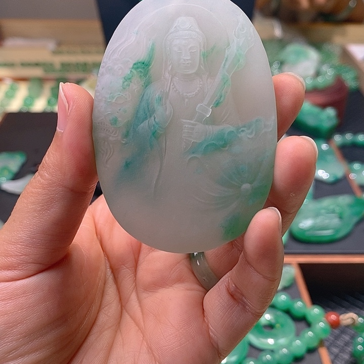 石英质玉文殊精品挂件未镶嵌玄*?