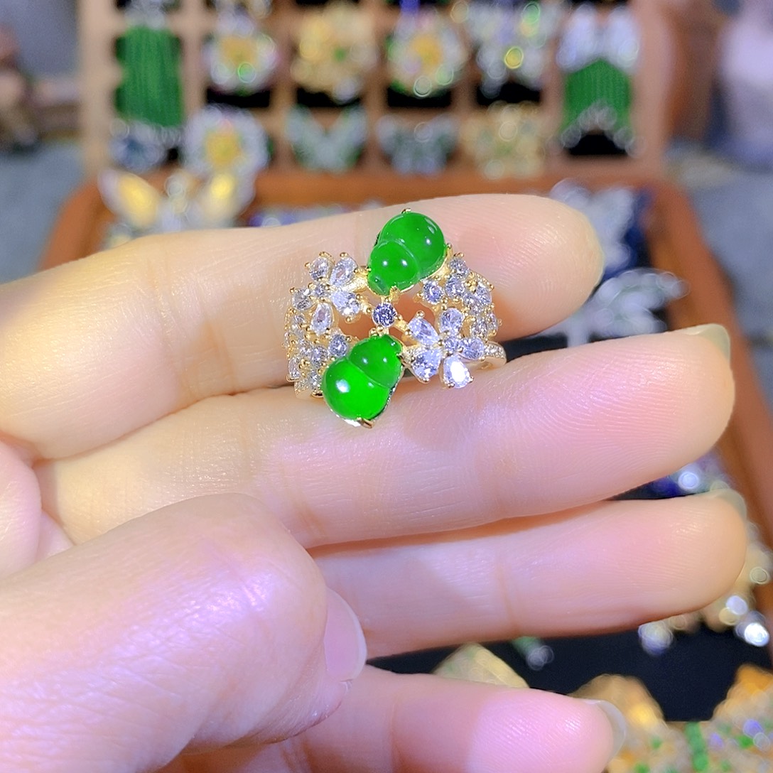 吊坠(不含链)银S925镶嵌翡翠