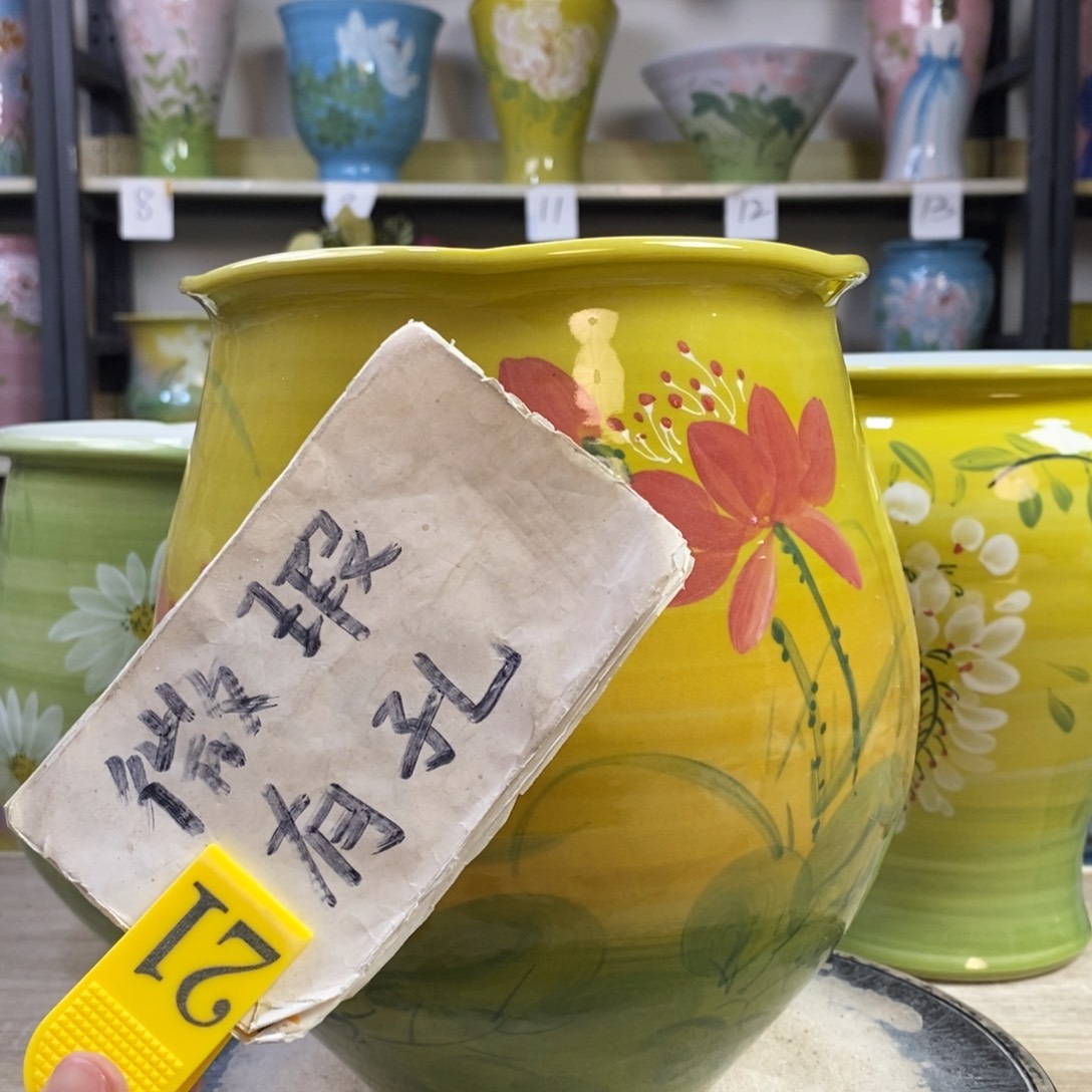 景德镇手工手绘陶瓷花盆