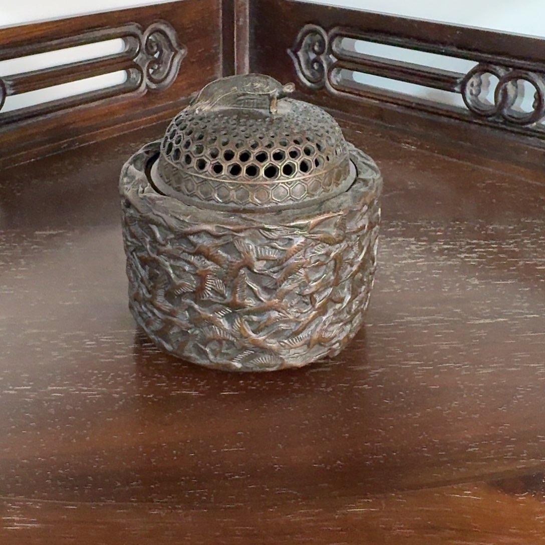 中***腻黄铜复古装饰摆件熏炉11/11厘米