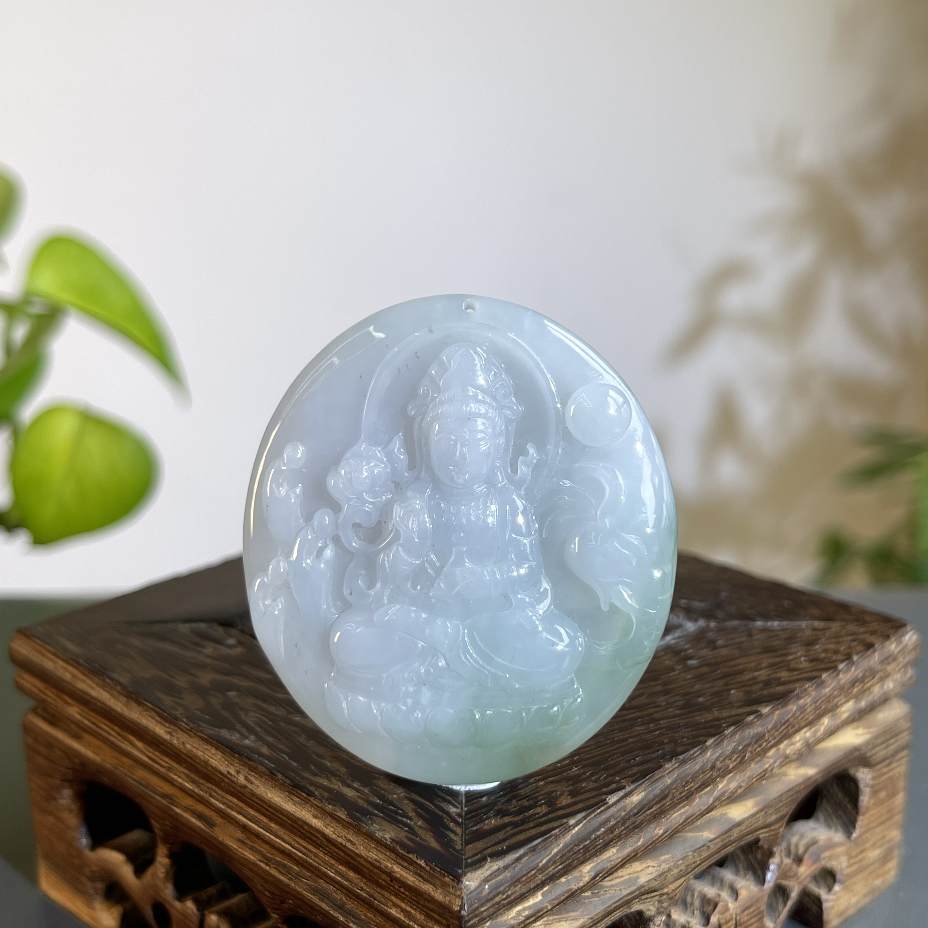 JTA27-44  天然缅甸A货翡翠  观音