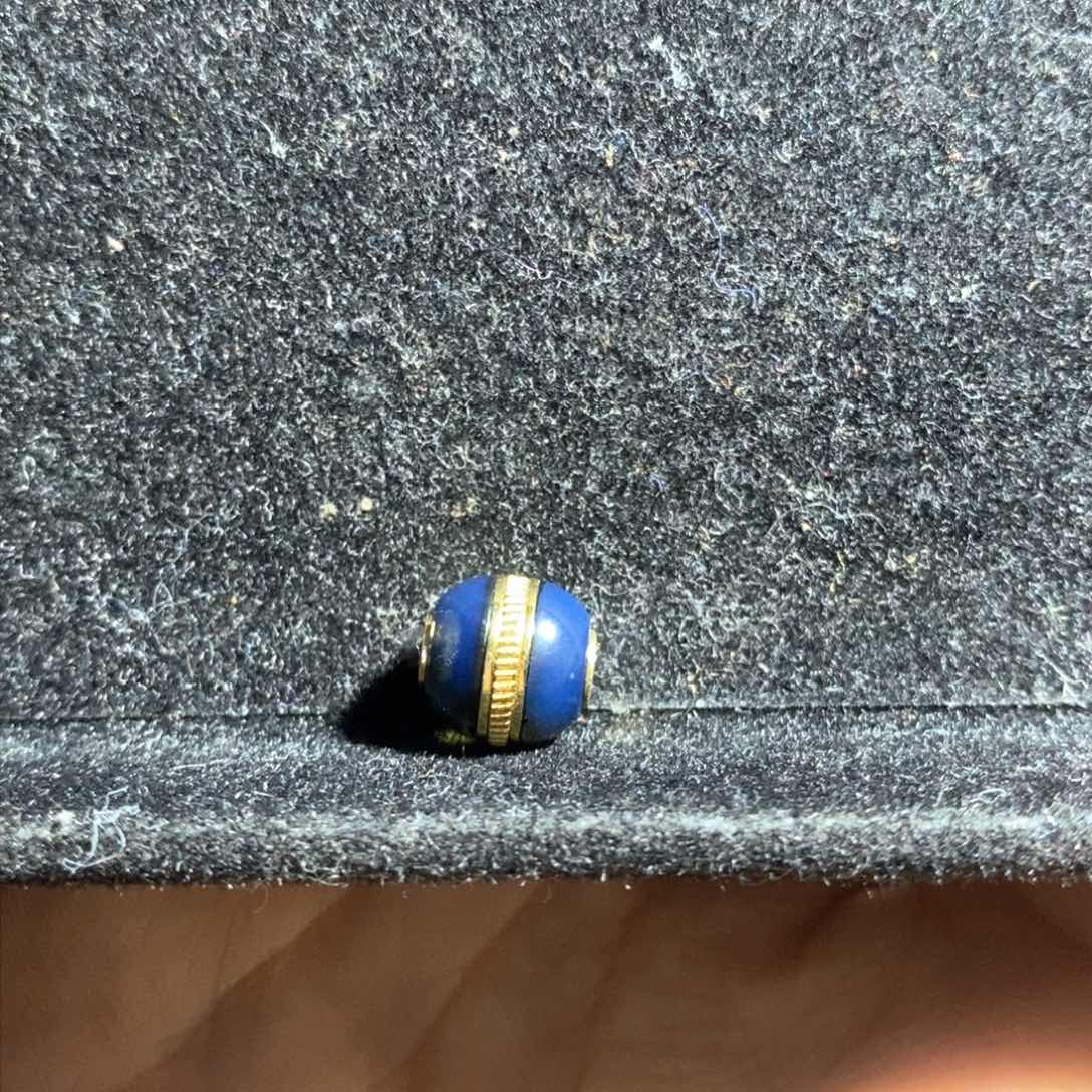 蓝珀裸石银S925镶嵌蓝珀净水汉堡珠10mm