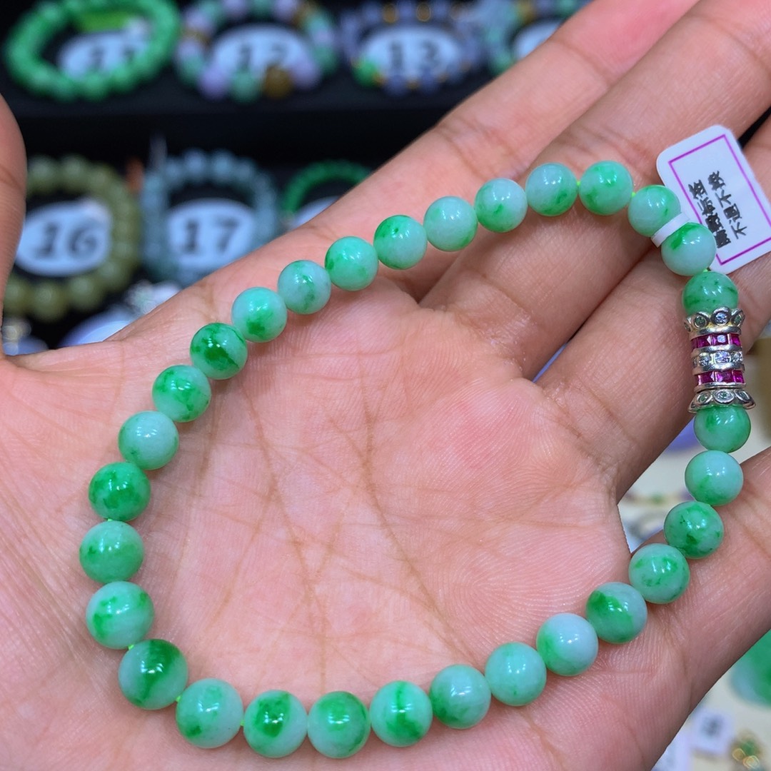 翡翠未镶嵌手链翡翠6+