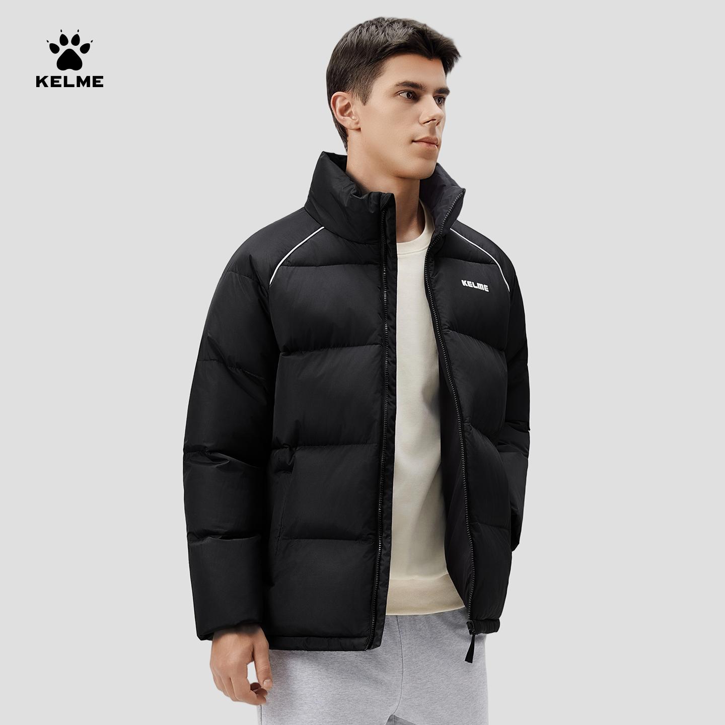 卡尔美旗舰店新款户外短款防风运动保暖男款外套BX