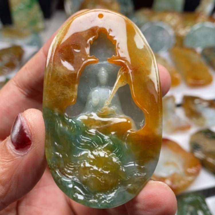 【闪购商品】翡翠颈饰未镶嵌快***j缅甸翡翠A货吊坠