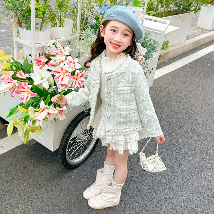 女童小香风外套2025新款春季女孩韩版洋气时髦夹克女宝宝小童春装