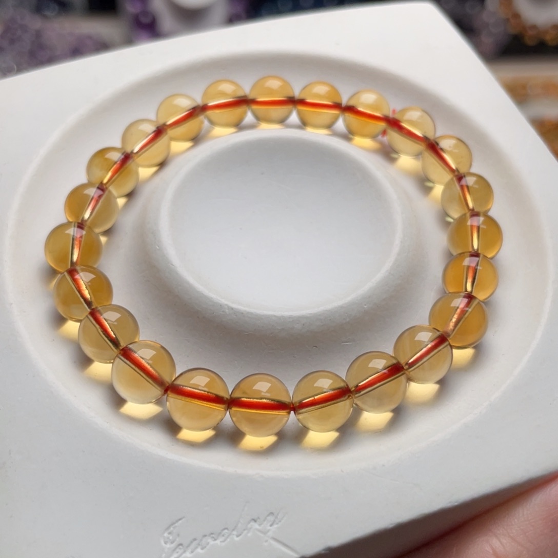 黄晶手串未镶嵌巴西黄水晶8M