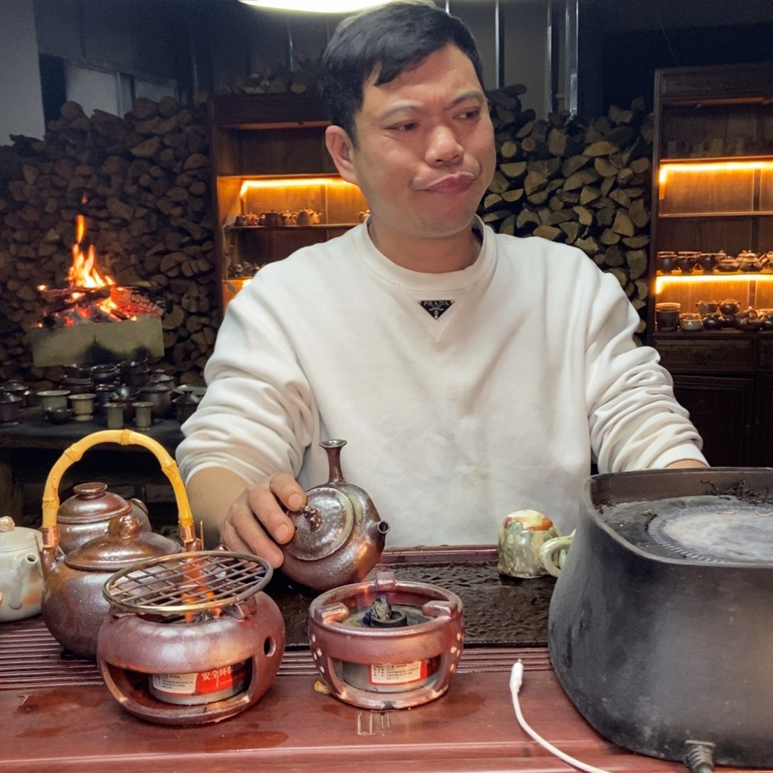 紫砂柴烧侧把宫灯壶