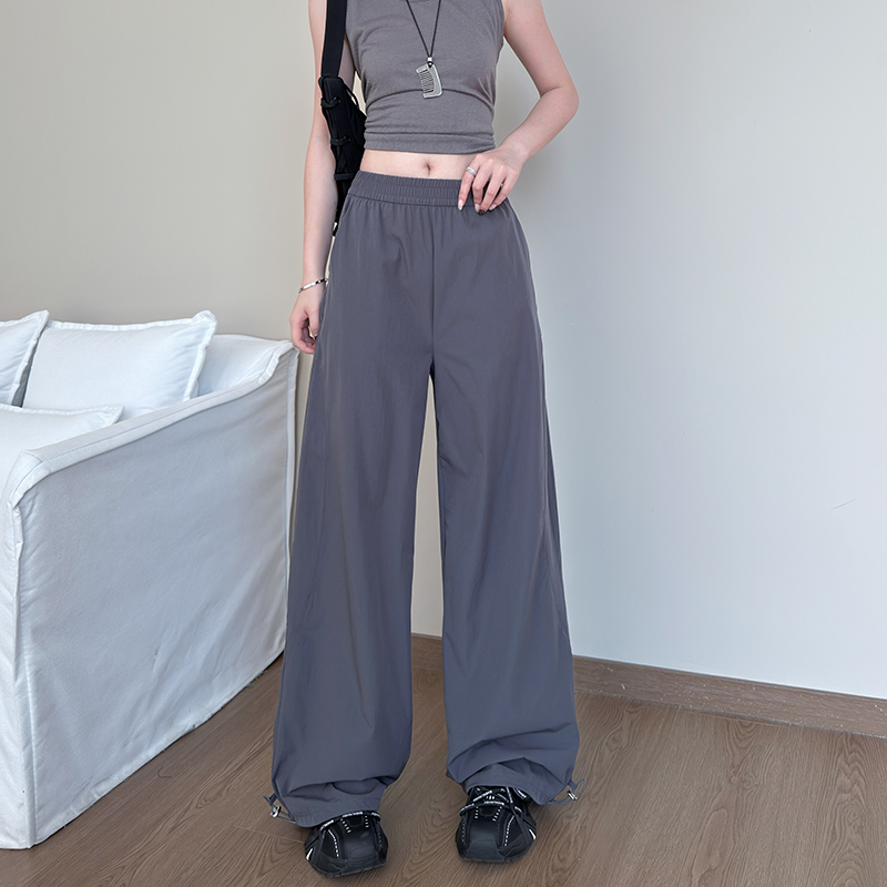 速干休闲运动裤女薄款2025年新款夏季直筒阔腿工装裤子休闲裤