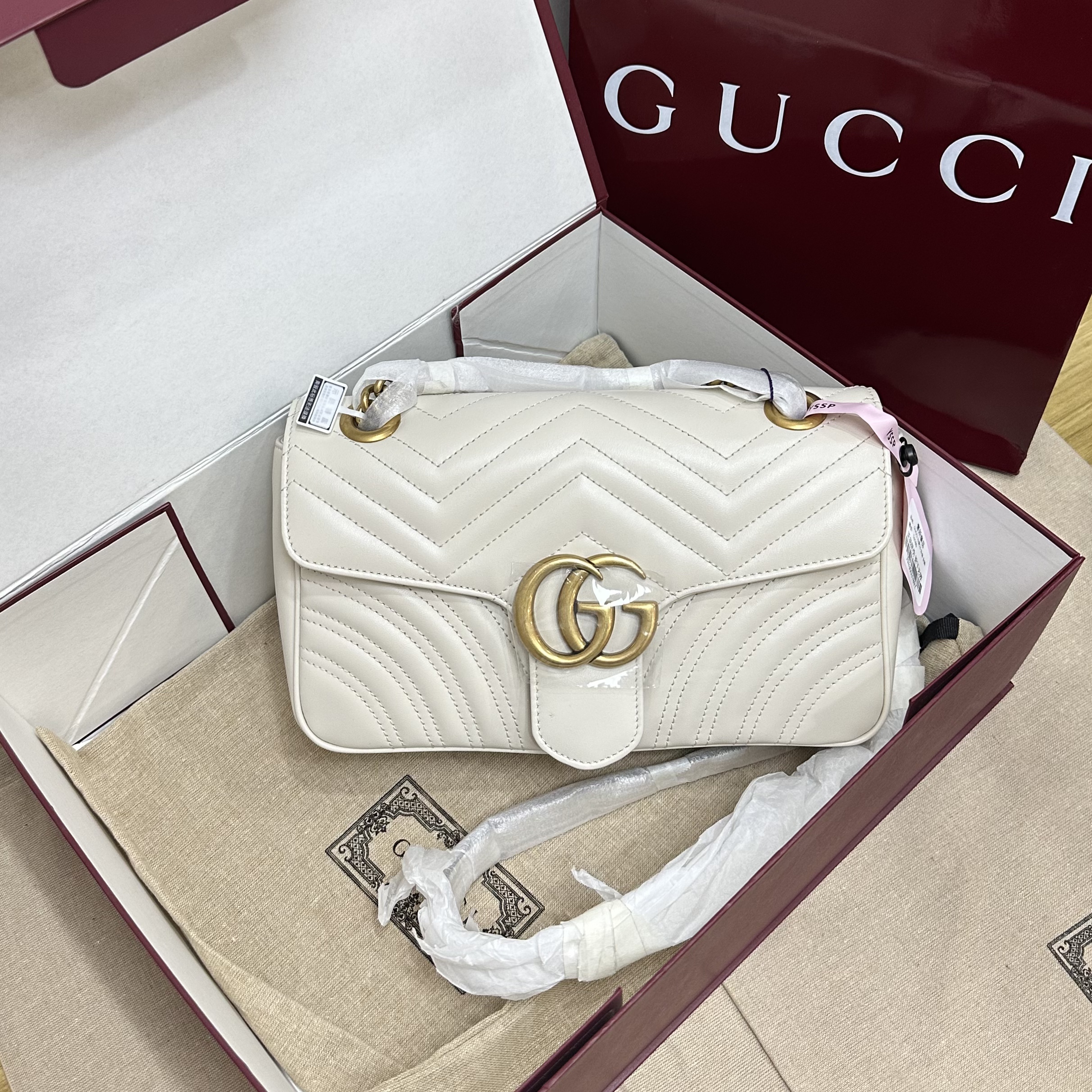 未使用 GUCCI/古驰 壹所奢品GUCCI 马蒙26 白金 白内 晴