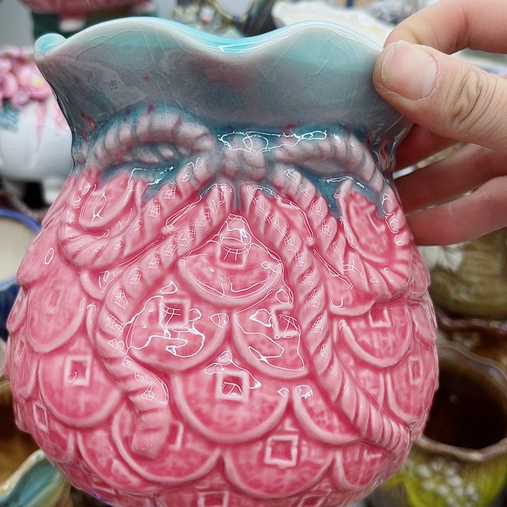 多肉绿植陶瓷花盆9.9包邮，有孔