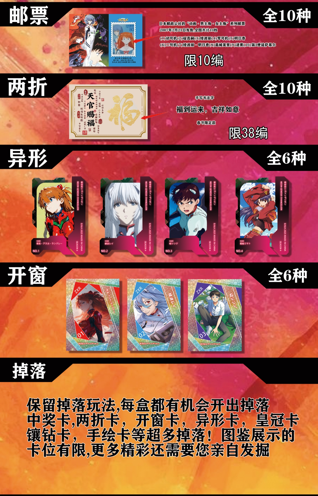 [拍下代拆]Dna 新世纪福音战士第四弹二创卡牌潮玩盲盒