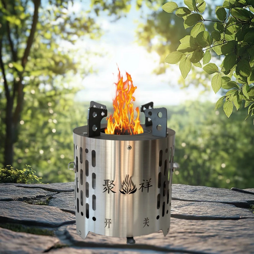 1号户外便携无烟气化猛火炉野营野炊自驾游柴火炉