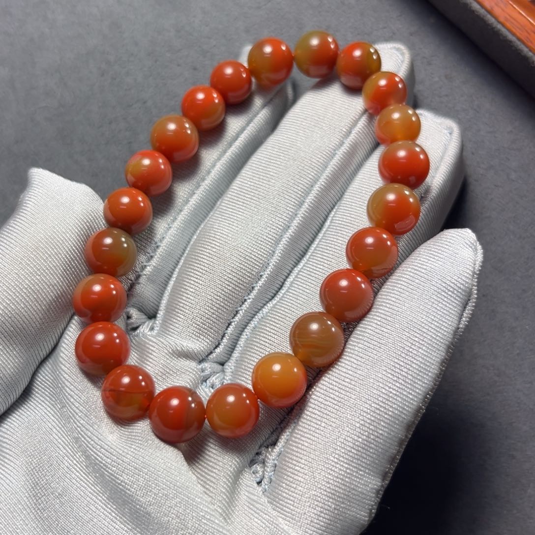 南红玛瑙手串尺寸8+未镶嵌