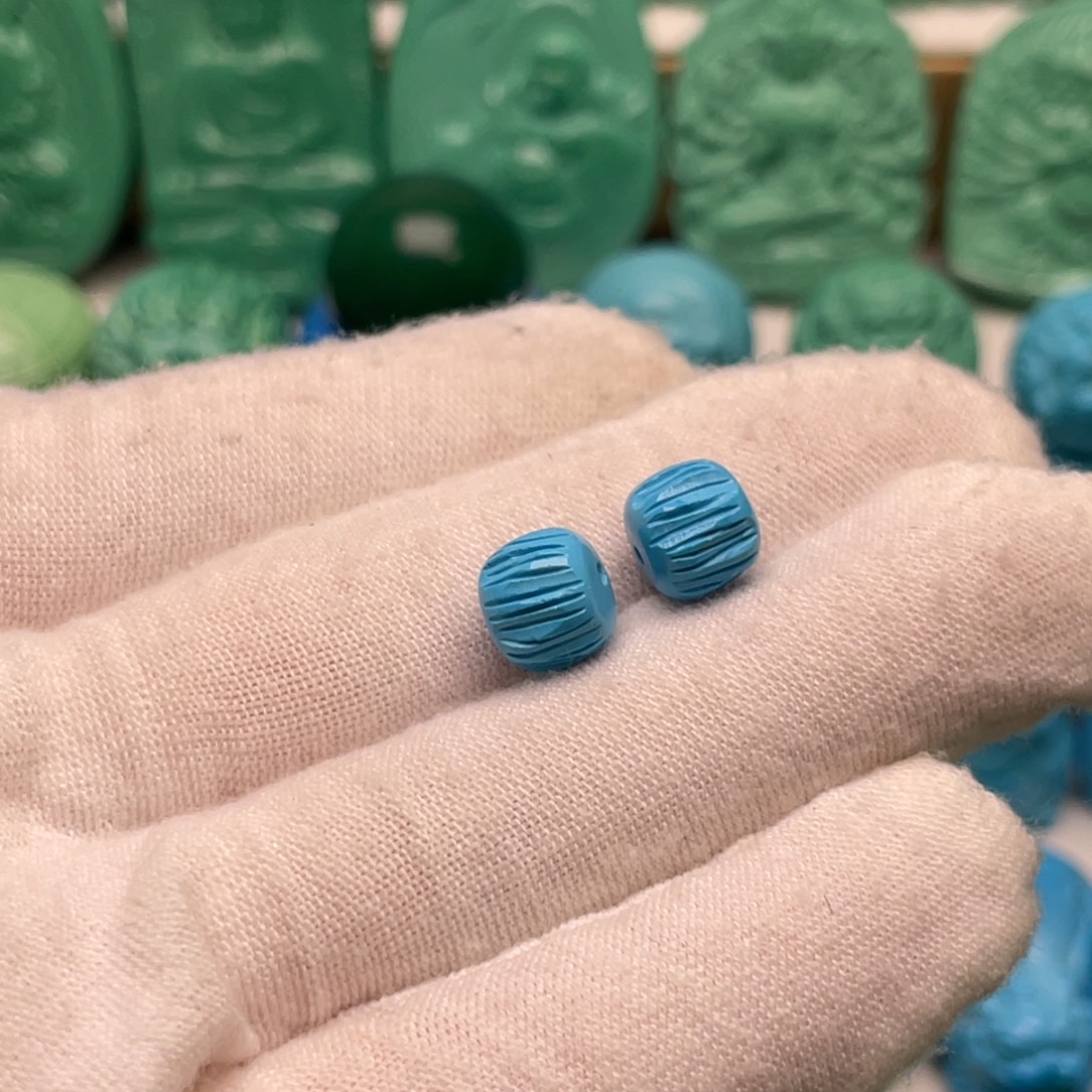 石材卡8mm高瓷蓝百香籽