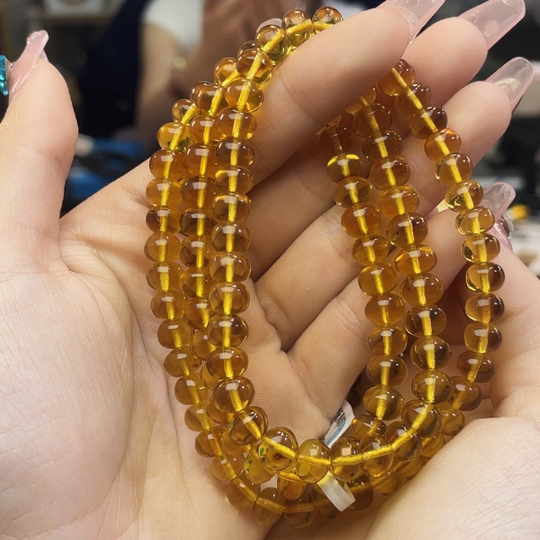 琥珀裸石未镶嵌7金珀108