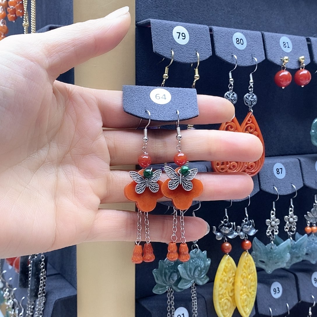 翡翠未镶嵌耳饰耳饰